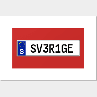 Sweden car license plate Posters and Art
